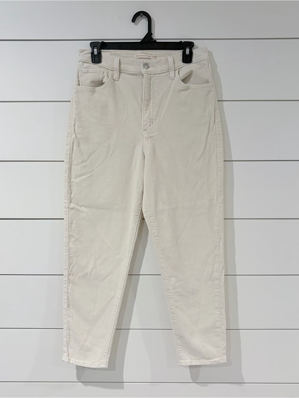 Levi’s High Waisted Mom Corduroy Jeans 29 Ivory Coastal Grandmacore